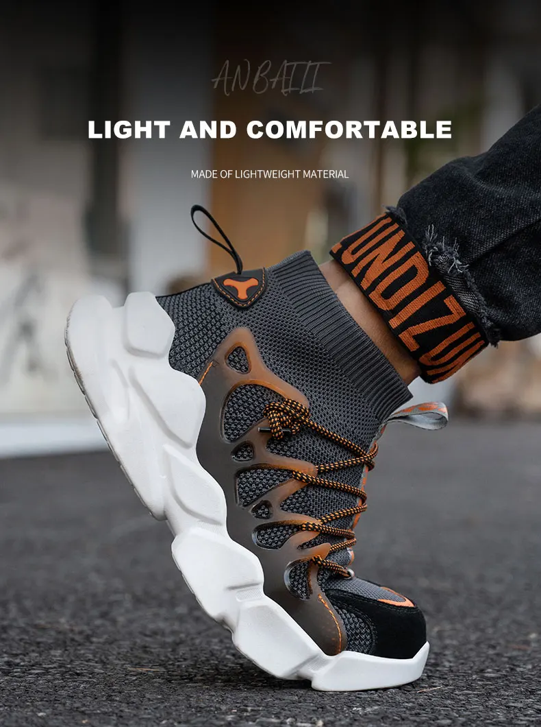 Indestructible Men Safety Shoes Anti-smash Men Shoes Working Sneakers Anti-Puncture Work Boots Safety Composite Toe Men Boots