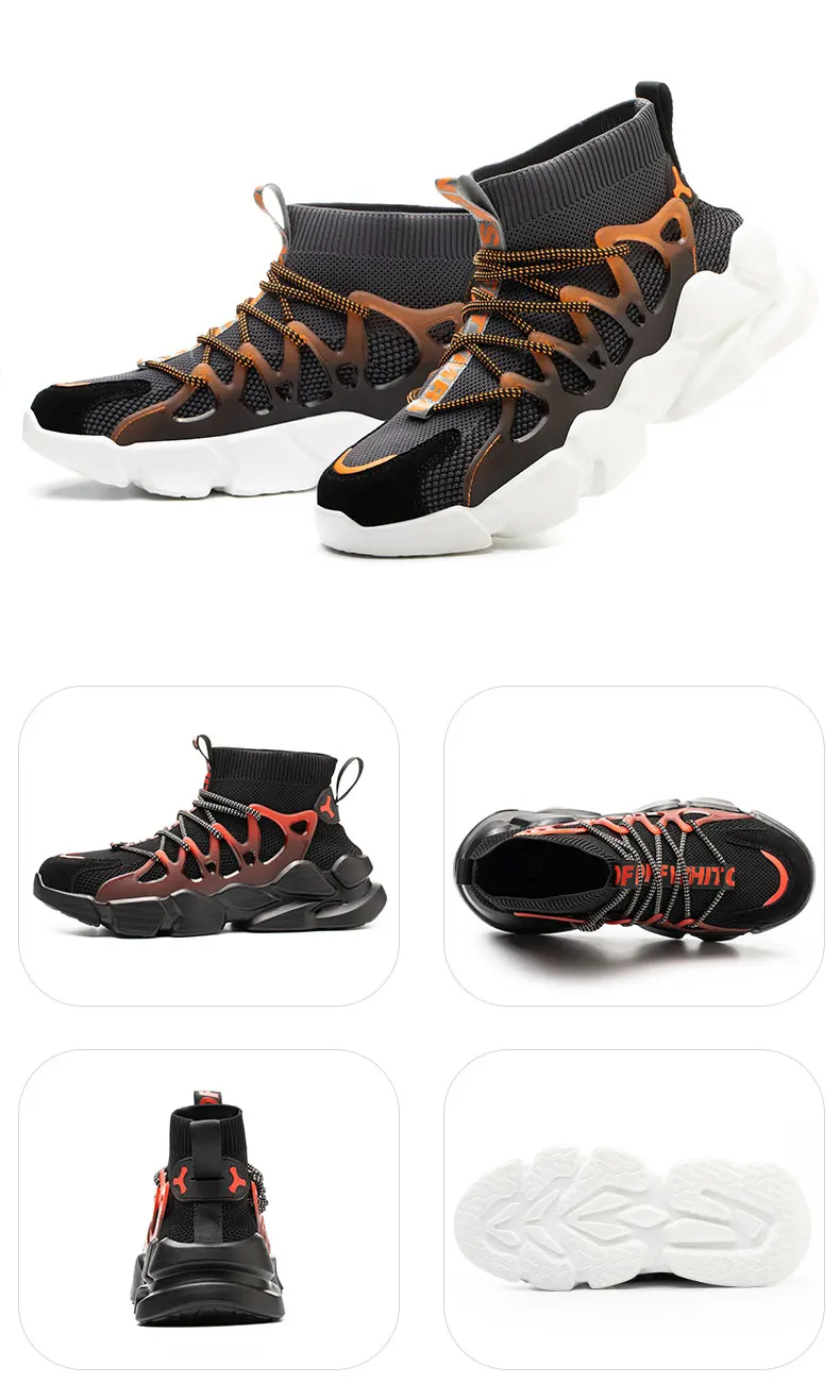 Indestructible Men Safety Shoes Anti-smash Men Shoes Working Sneakers Anti-Puncture Work Boots Safety Composite Toe Men Boots