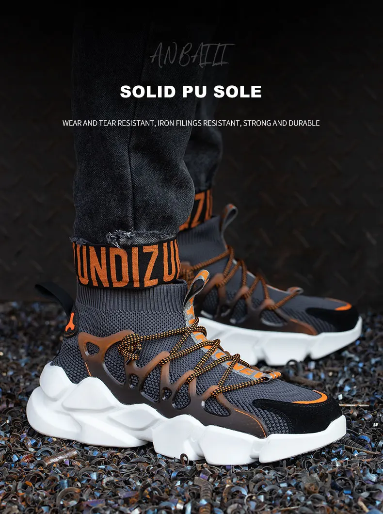 Indestructible Men Safety Shoes Anti-smash Men Shoes Working Sneakers Anti-Puncture Work Boots Safety Composite Toe Men Boots