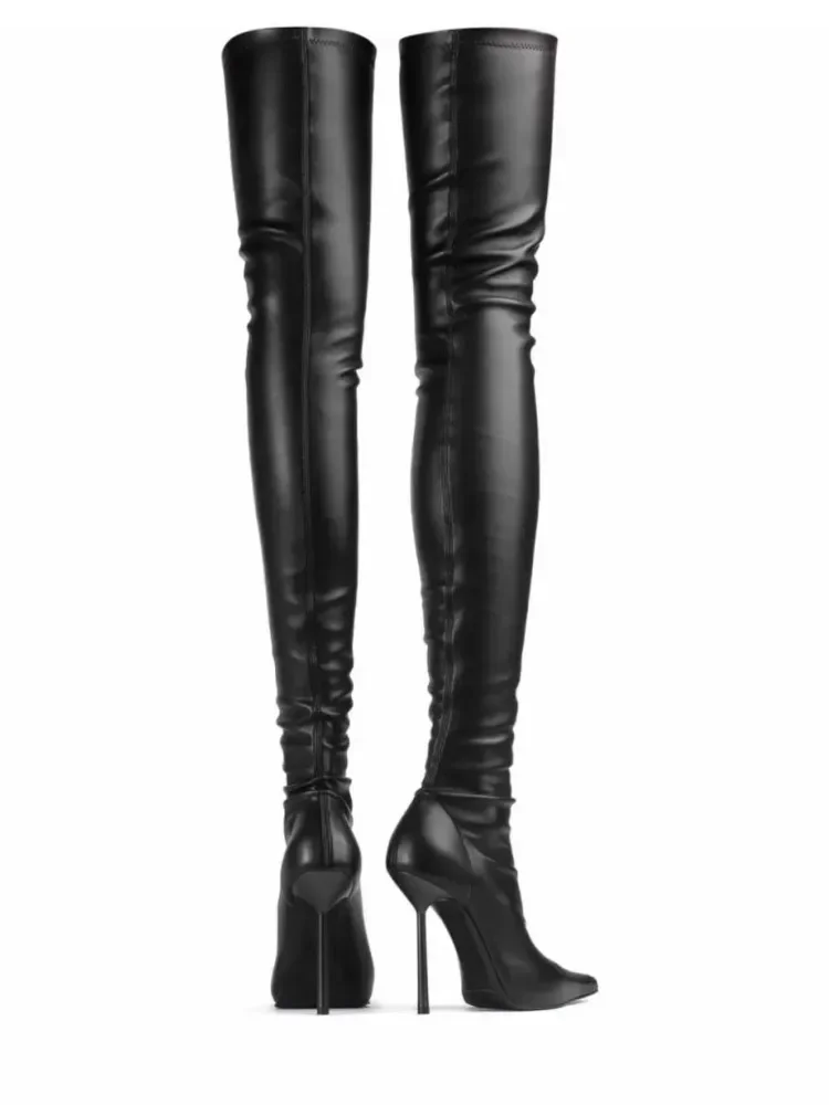 2026Women's New Autumn and Winter Slim Fit High Heels, Oversized Boots, Women's Pointed Elastic Slim Fit Leg Boots, Long Boots