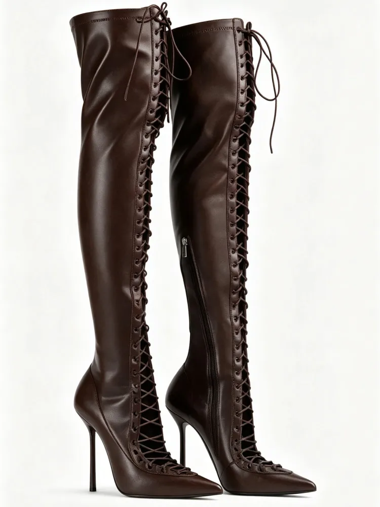 2026Women's New Autumn and Winter Slim Fit High Heels, Oversized Boots, Women's Pointed Elastic Slim Fit Leg Boots, Long Boots
