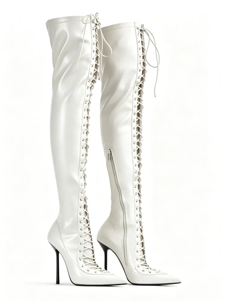 2026Women's New Autumn and Winter Slim Fit High Heels, Oversized Boots, Women's Pointed Elastic Slim Fit Leg Boots, Long Boots