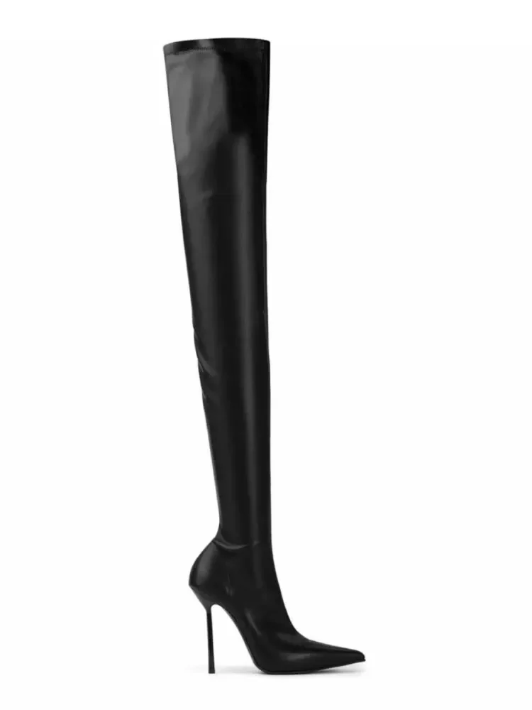 2026Women's New Autumn and Winter Slim Fit High Heels, Oversized Boots, Women's Pointed Elastic Slim Fit Leg Boots, Long Boots