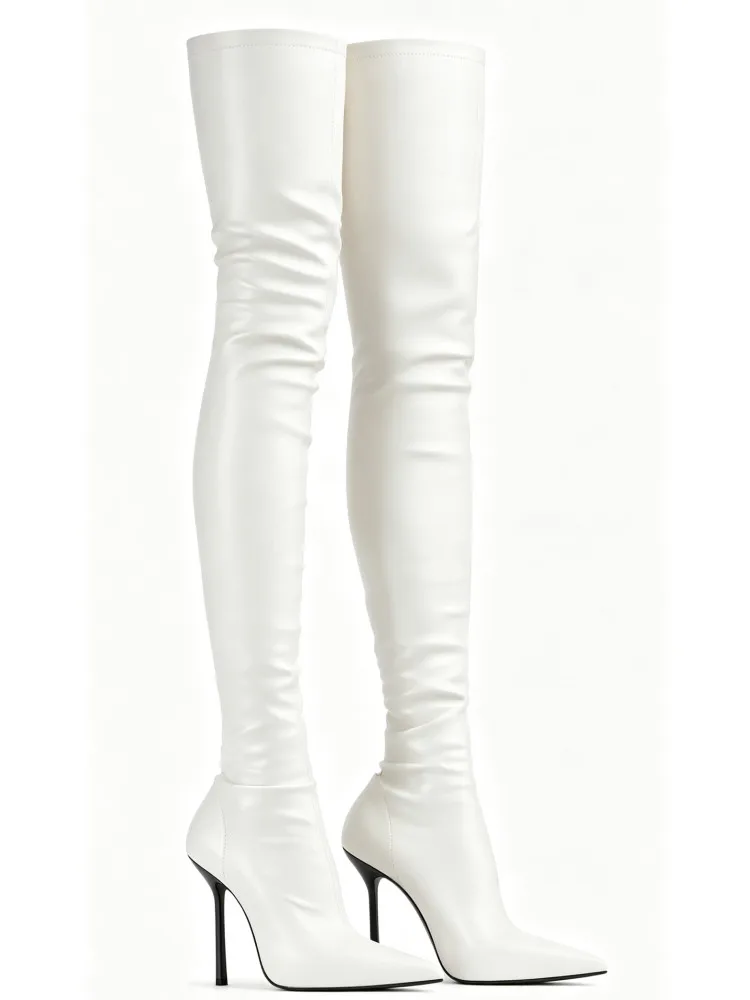 2026Women's New Autumn and Winter Slim Fit High Heels, Oversized Boots, Women's Pointed Elastic Slim Fit Leg Boots, Long Boots