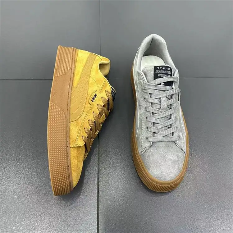 【 Factory Direct Sales 】 2026 New Men's Shoes Fashion Versatile Breathable Board Shoes Thick Soled Trendy Casual Shoes