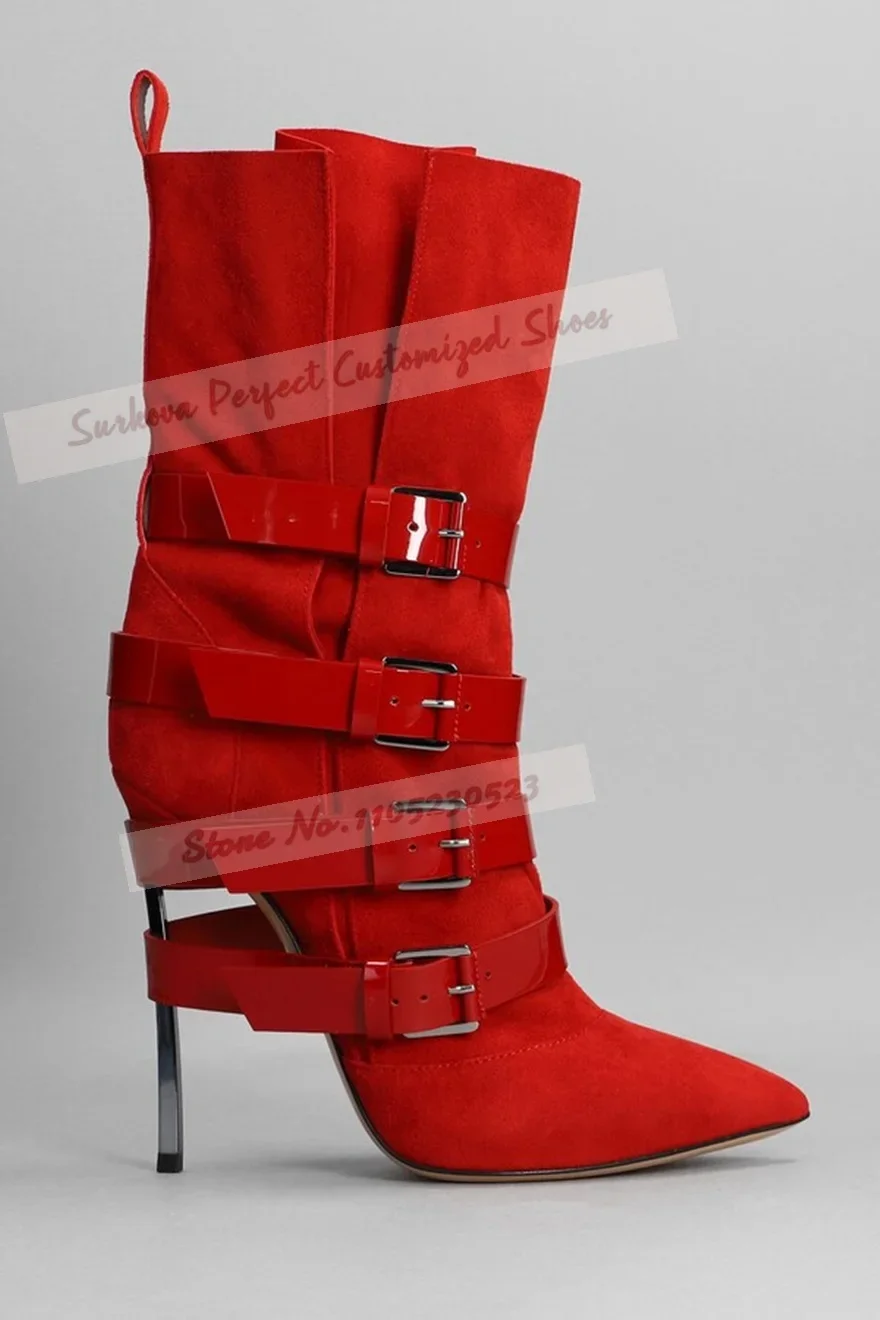 Burgundy Nude Matte Platform Ankle Boots Stiletto Heels Pointed Toe Short Booties Zipped Outside Motorcycle Boots Elegant Shoes