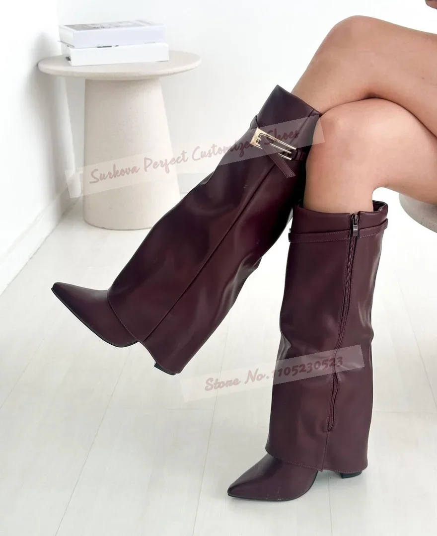 Burgundy Nude Matte Platform Ankle Boots Stiletto Heels Pointed Toe Short Booties Zipped Outside Motorcycle Boots Elegant Shoes