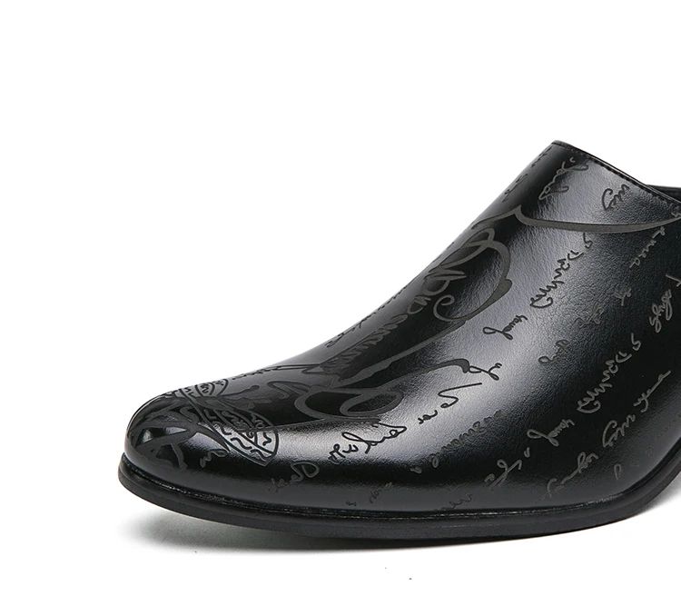 Summer New British Style Men Mules Slipper Ceremonial heightening Shoes Hombre Daily Dress Casual Pointed Designer Leather Shoes