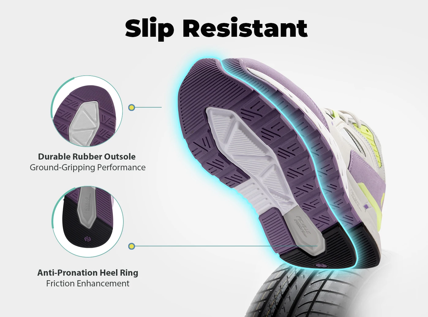 FitVille Extra Wide Women's Walking Shoes Wide Width Lightweight Sneakers for Flat Foot Plantar Fasciitis Heel Pain Relief