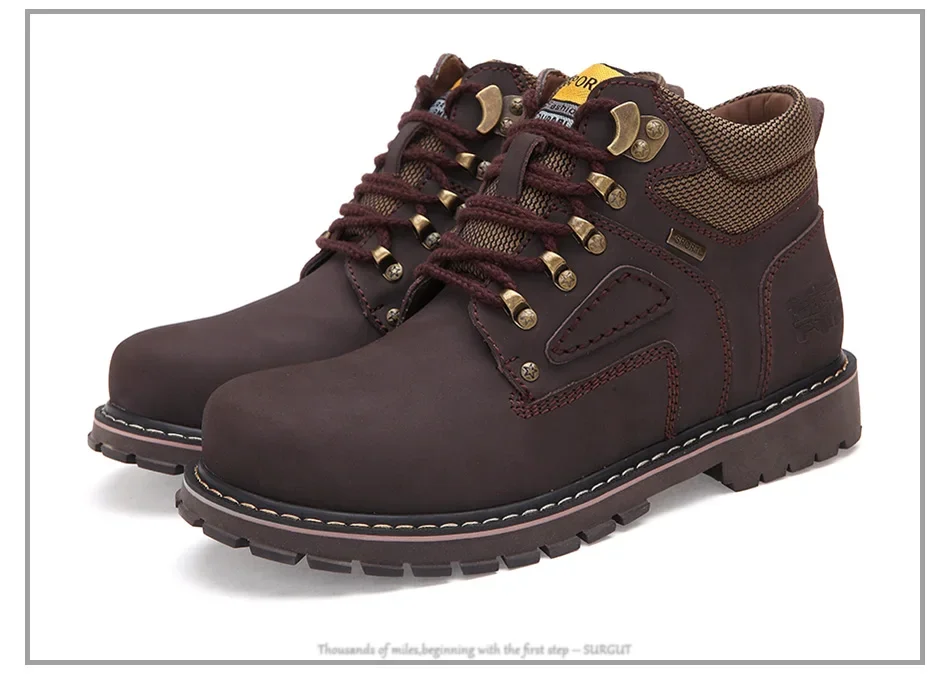 Hiking Shoes Men Waterproof Hunting Boots Tactical Desert Combat Ankle Boots Trekking Shoes Women Work Leather Walking Sneakers