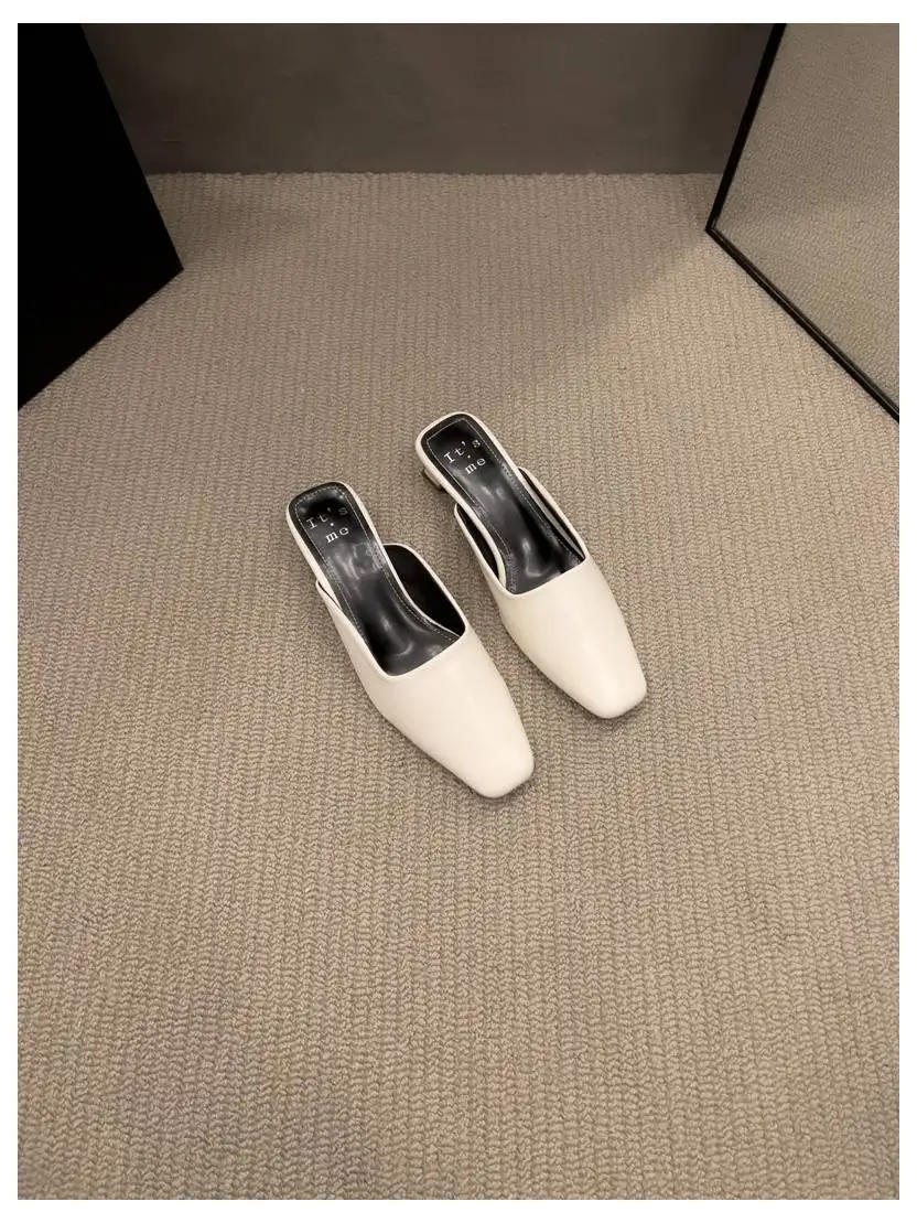 Fashion Zebra Zebra Pattern Mule Shoes Women Low Heels Square Toe Slides Outdoor Slippers New Spring Casual Flat Shoes Chaussure