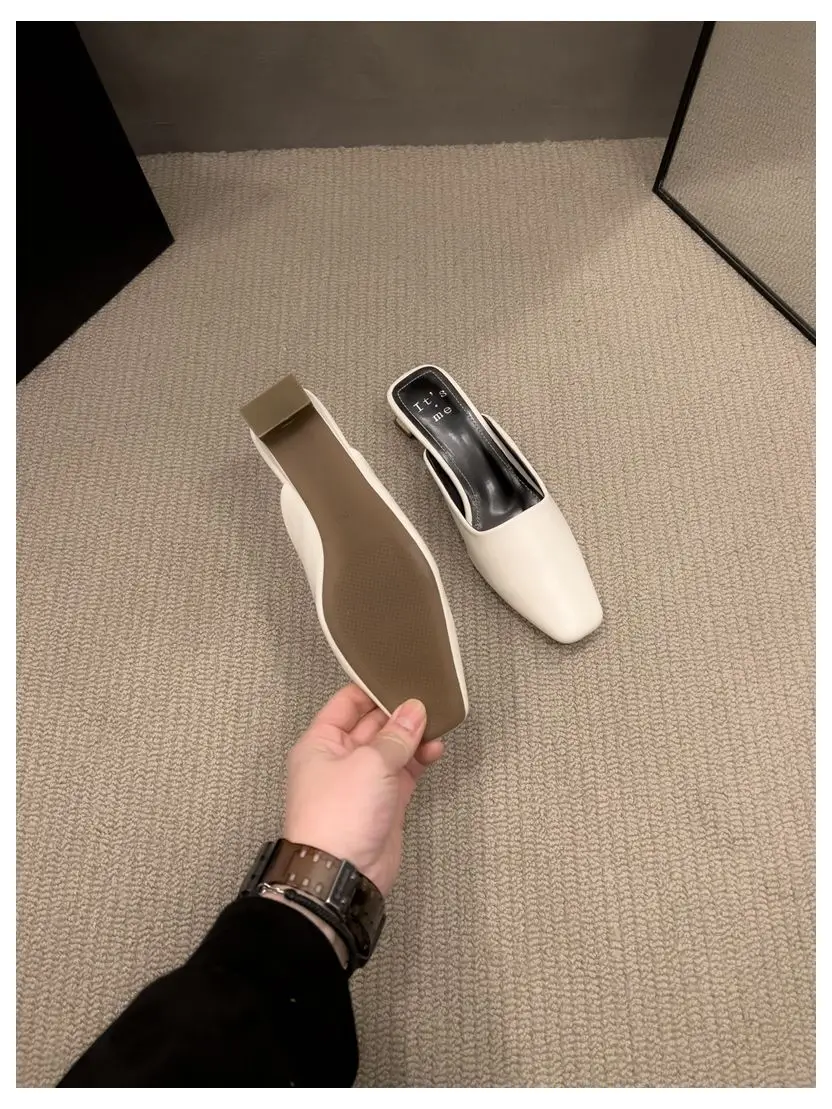 Fashion Zebra Zebra Pattern Mule Shoes Women Low Heels Square Toe Slides Outdoor Slippers New Spring Casual Flat Shoes Chaussure