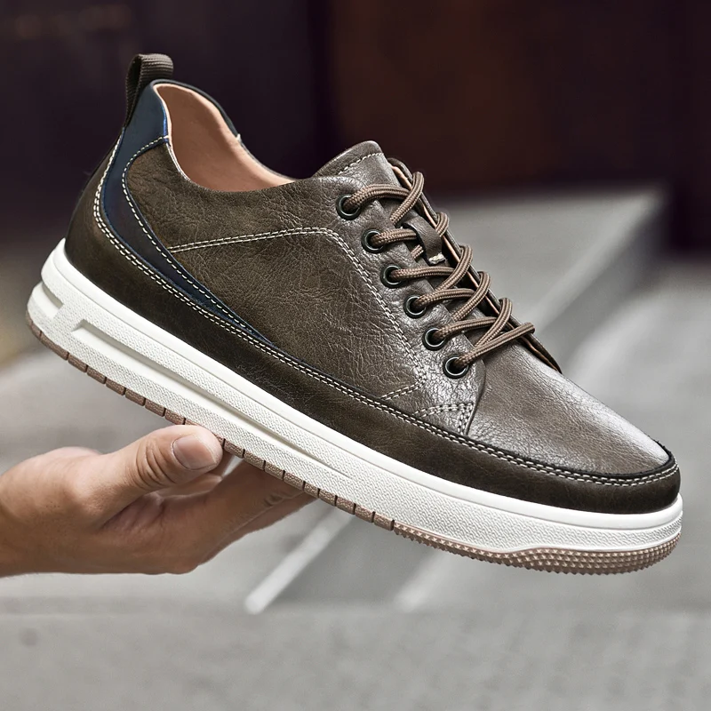 Man Elevator Sneakers Men's Sports Shoes Chunky Height Increase Insole  6CM