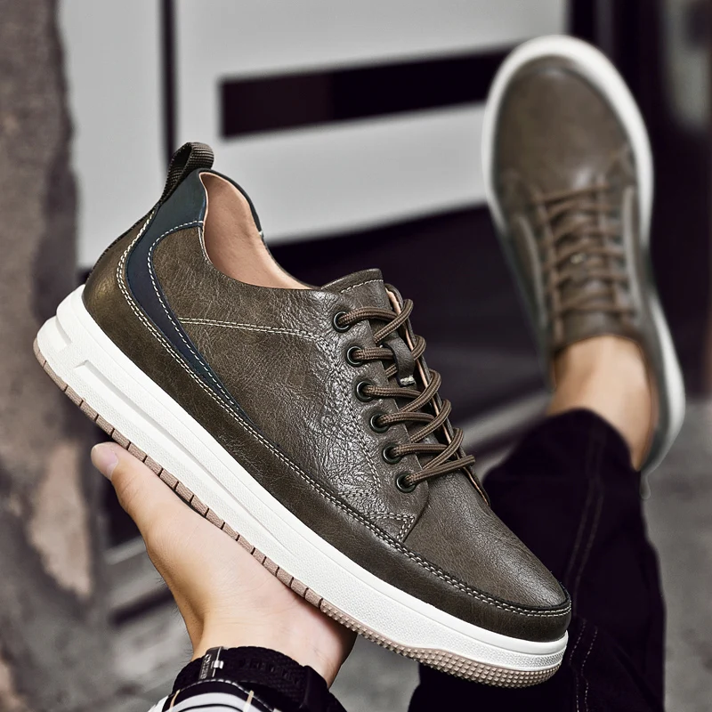Man Elevator Sneakers Men's Sports Shoes Chunky Height Increase Insole  6CM