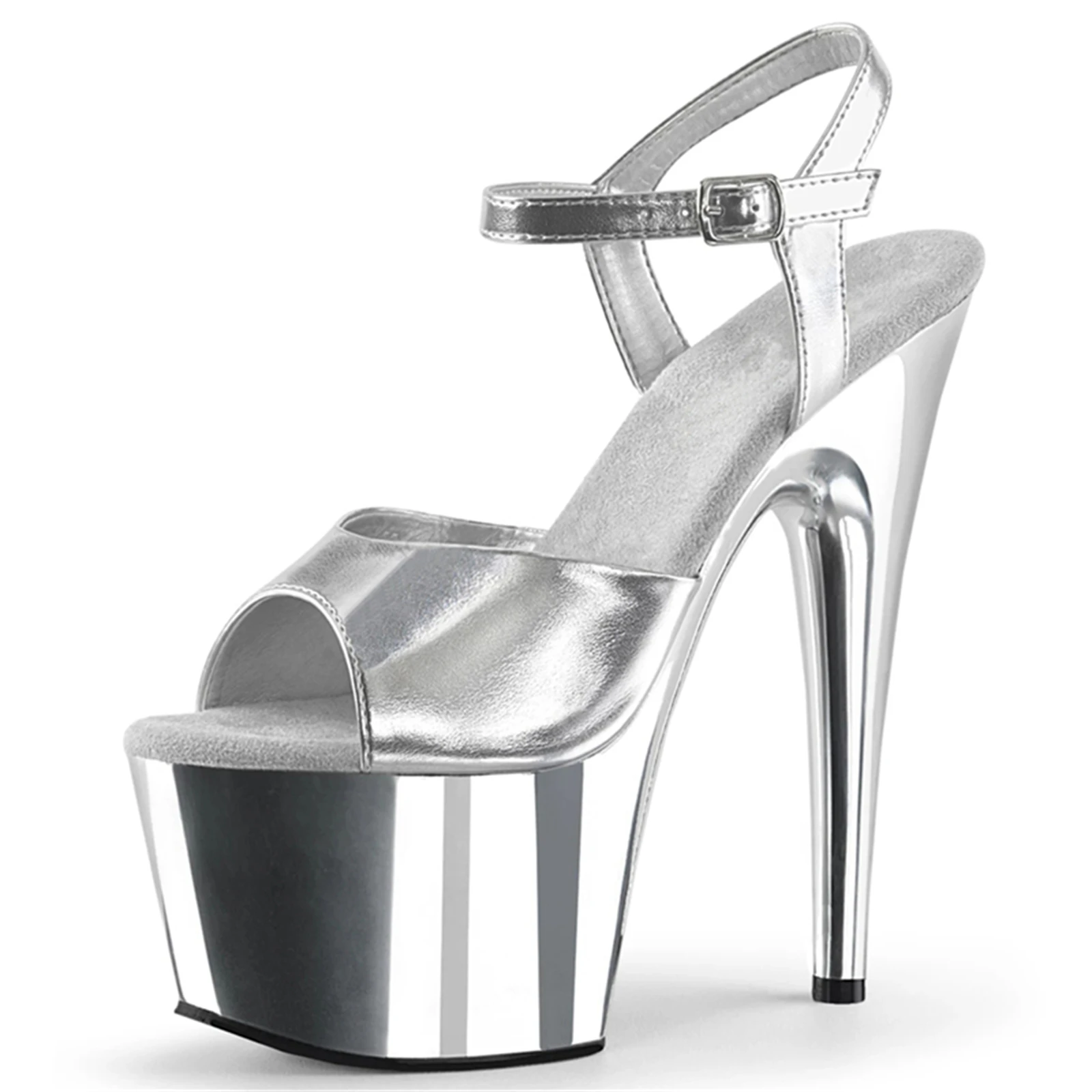 17cm Professional Dance Heels - Sexy Black Patent Peep Toe Stilettos w/ Red Platform & Ankle Strap for Latin Salsa Tango