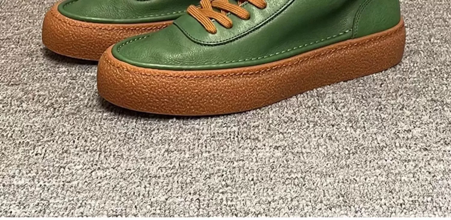 2025 New Men's Fleece Lined High Top Shoes, Retro Leather Work Boots with Chunky Sole, All-Day Comfort Winter Casual Sneakers