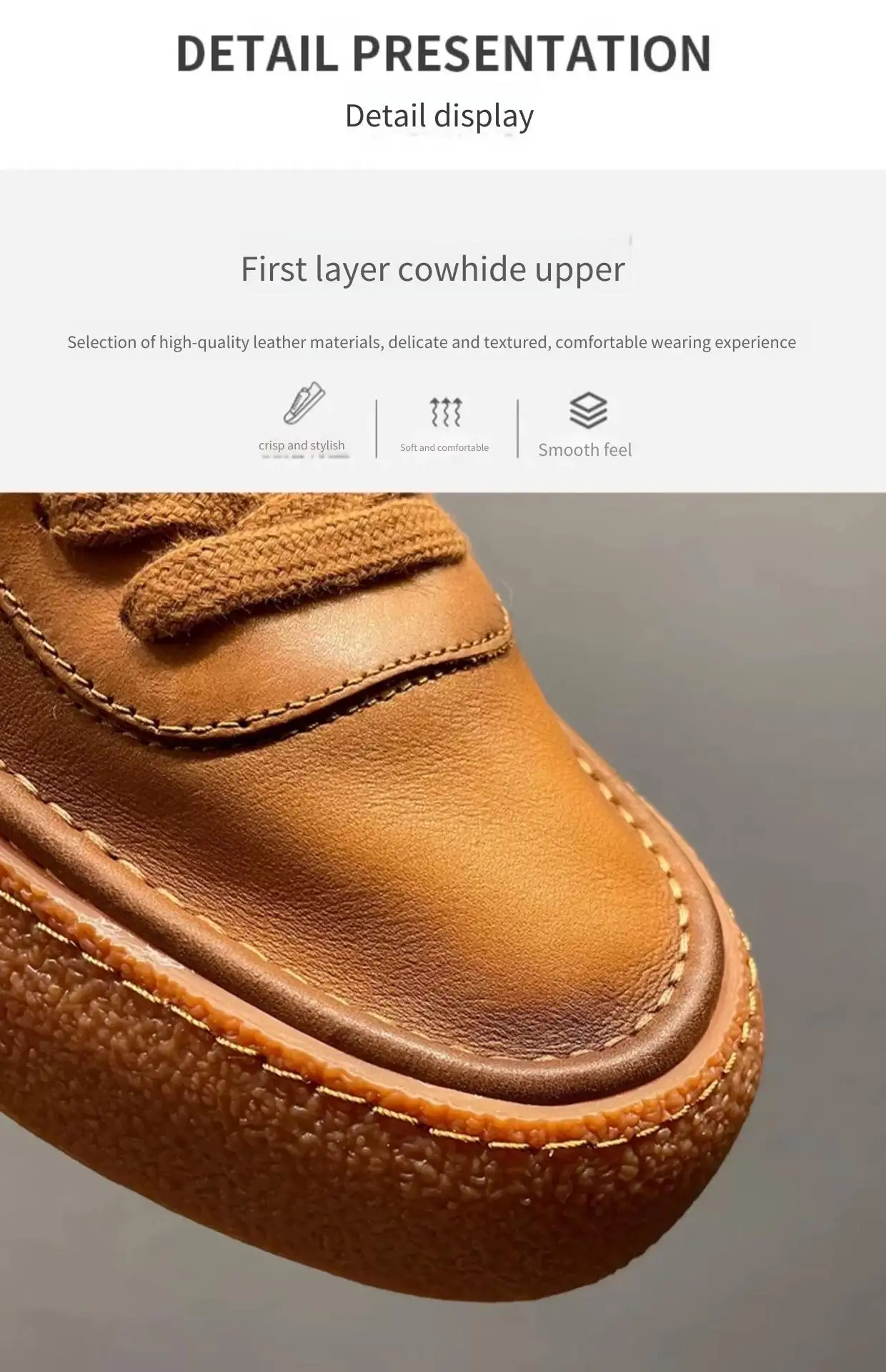 2025 New Men's Fleece Lined High Top Shoes, Retro Leather Work Boots with Chunky Sole, All-Day Comfort Winter Casual Sneakers