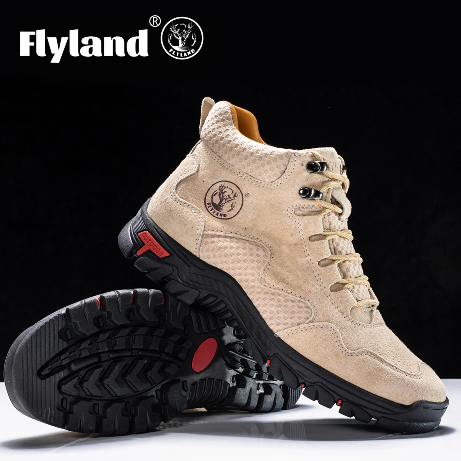 FLYLAND Men's Classic Retro Soft Skin Friendly Genuine Leather Business Ankle Boots Handmade Casual Boots