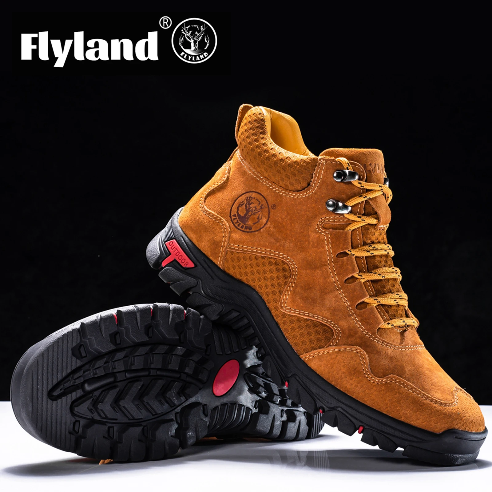 FLYLAND Men's Classic Retro Soft Skin Friendly Genuine Leather Business Ankle Boots Handmade Casual Boots