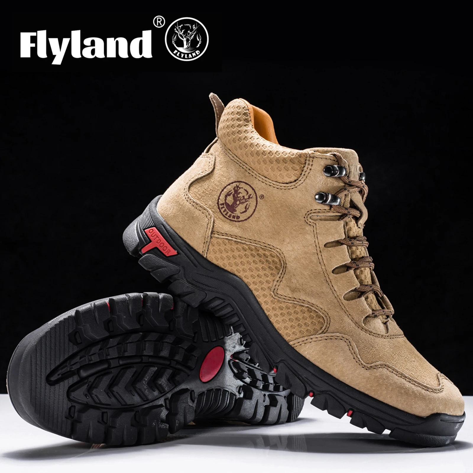 FLYLAND Men's Classic Retro Soft Skin Friendly Genuine Leather Business Ankle Boots Handmade Casual Boots