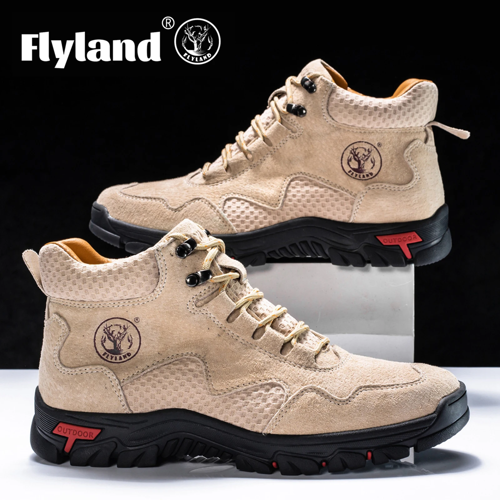 FLYLAND Men's Classic Retro Soft Skin Friendly Genuine Leather Business Ankle Boots Handmade Casual Boots