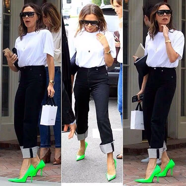 Spring and Autumn Fashion New Pointed Shoes High Heels Stiletto White Single Shoes Women