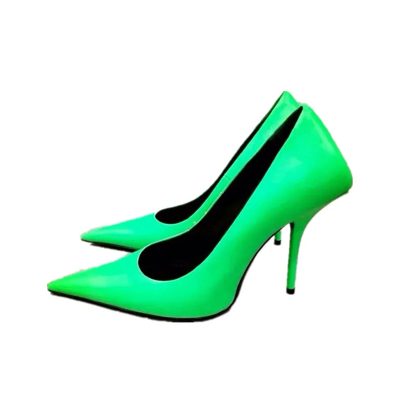 Spring and Autumn Fashion New Pointed Shoes High Heels Stiletto White Single Shoes Women