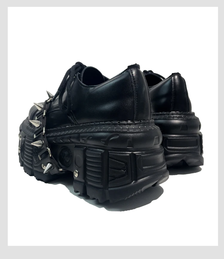 2025 Women Original Goth Heavy Metal Subculture Muffin Thick Bottom Small Punk Style Y2k Babes Single Platform Sneakers Shoes
