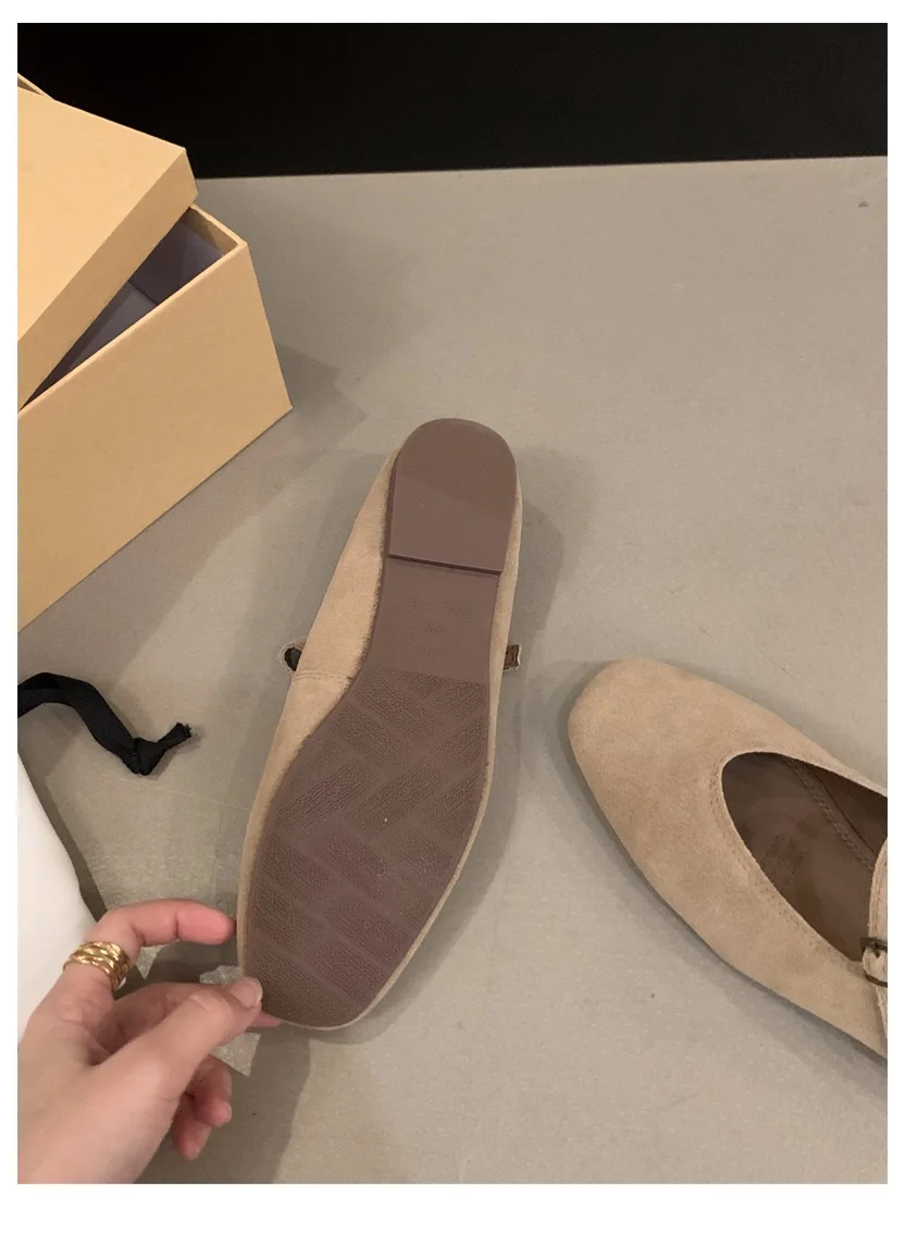 2024 Autumn Fashion Flat Ballet Shoes Women Shallow Ballet Leather Round Toe Female Ballerina Soft Moccasin Mary Janes Big Size