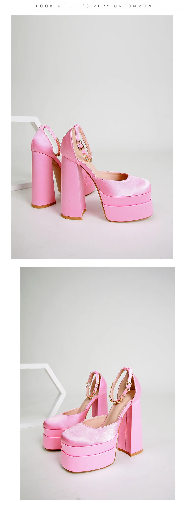 2024 Night Club CRYSTAL Women Pumps Shoes Fashion Platform Thick High Heel Ladies Sexy Stripper Party Sandals Footwear