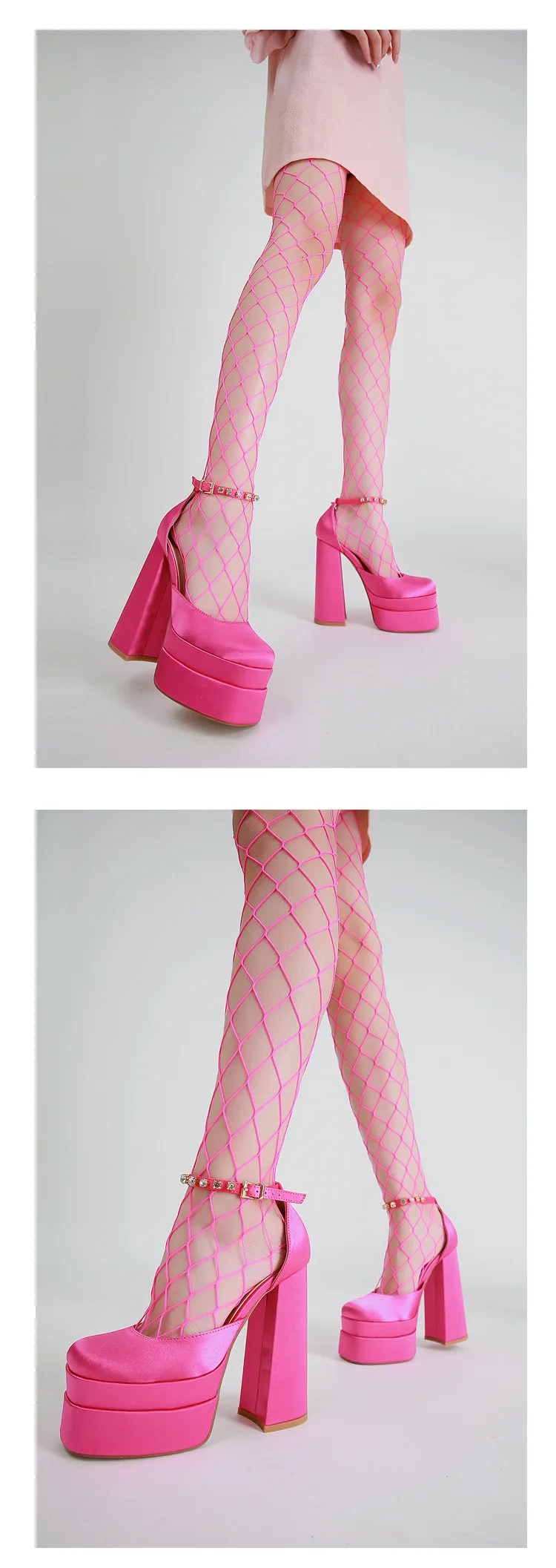 2024 Night Club CRYSTAL Women Pumps Shoes Fashion Platform Thick High Heel Ladies Sexy Stripper Party Sandals Footwear