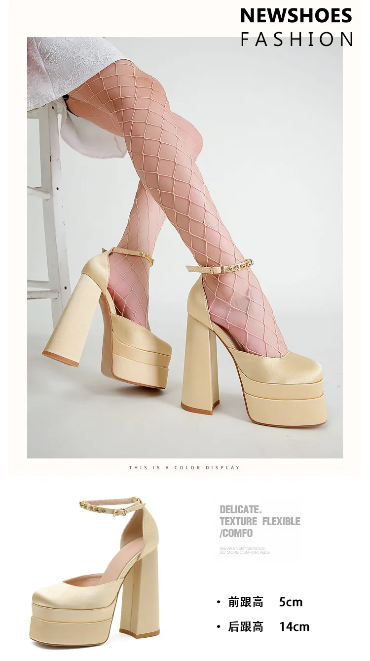 2024 Night Club CRYSTAL Women Pumps Shoes Fashion Platform Thick High Heel Ladies Sexy Stripper Party Sandals Footwear