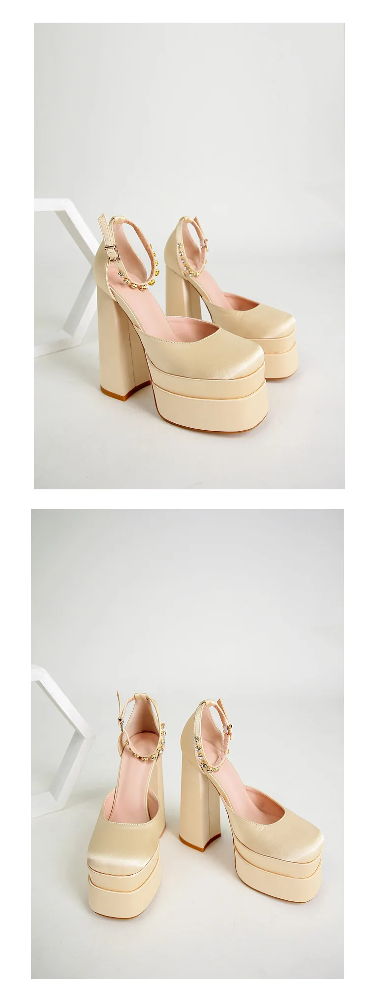 2024 Night Club CRYSTAL Women Pumps Shoes Fashion Platform Thick High Heel Ladies Sexy Stripper Party Sandals Footwear