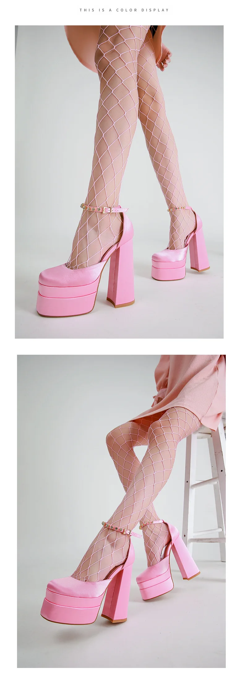 2024 Night Club CRYSTAL Women Pumps Shoes Fashion Platform Thick High Heel Ladies Sexy Stripper Party Sandals Footwear