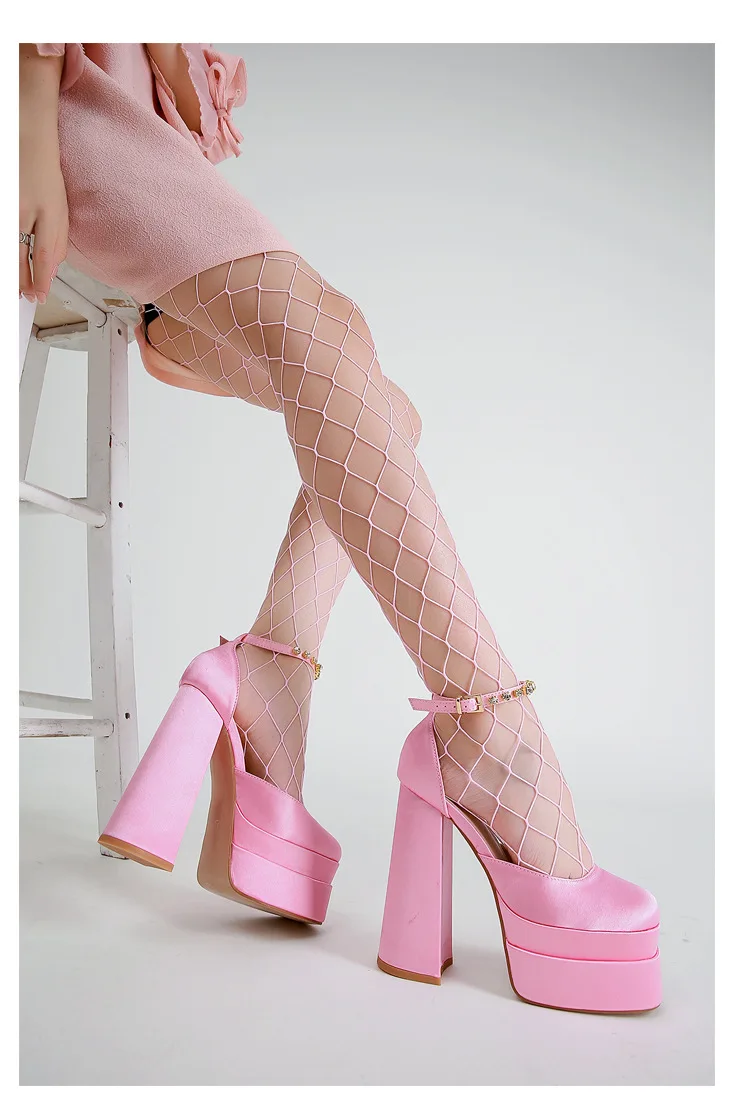 2024 Night Club CRYSTAL Women Pumps Shoes Fashion Platform Thick High Heel Ladies Sexy Stripper Party Sandals Footwear