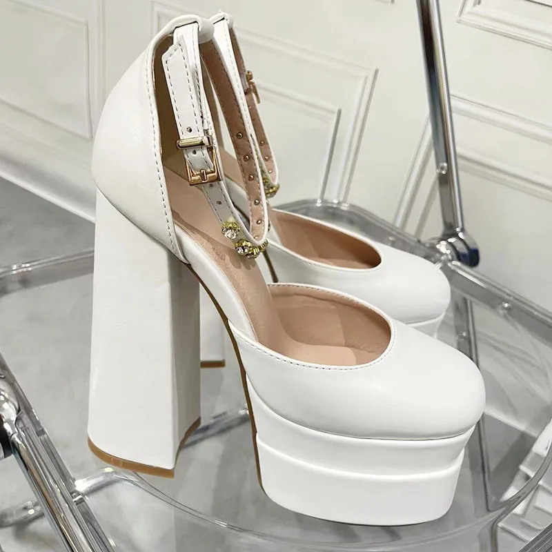 2024 Night Club CRYSTAL Women Pumps Shoes Fashion Platform Thick High Heel Ladies Sexy Stripper Party Sandals Footwear
