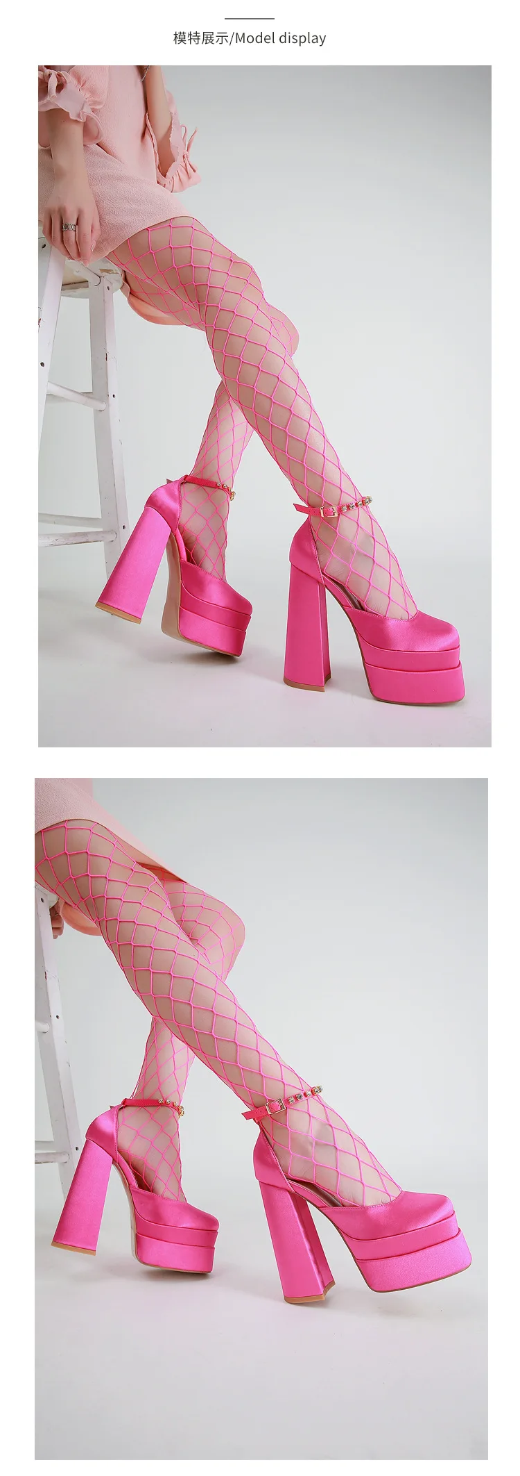 2024 Night Club CRYSTAL Women Pumps Shoes Fashion Platform Thick High Heel Ladies Sexy Stripper Party Sandals Footwear