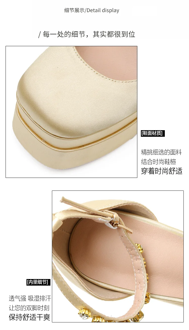 2024 Night Club CRYSTAL Women Pumps Shoes Fashion Platform Thick High Heel Ladies Sexy Stripper Party Sandals Footwear