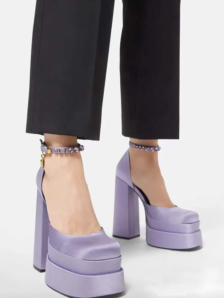 2024 Night Club CRYSTAL Women Pumps Shoes Fashion Platform Thick High Heel Ladies Sexy Stripper Party Sandals Footwear