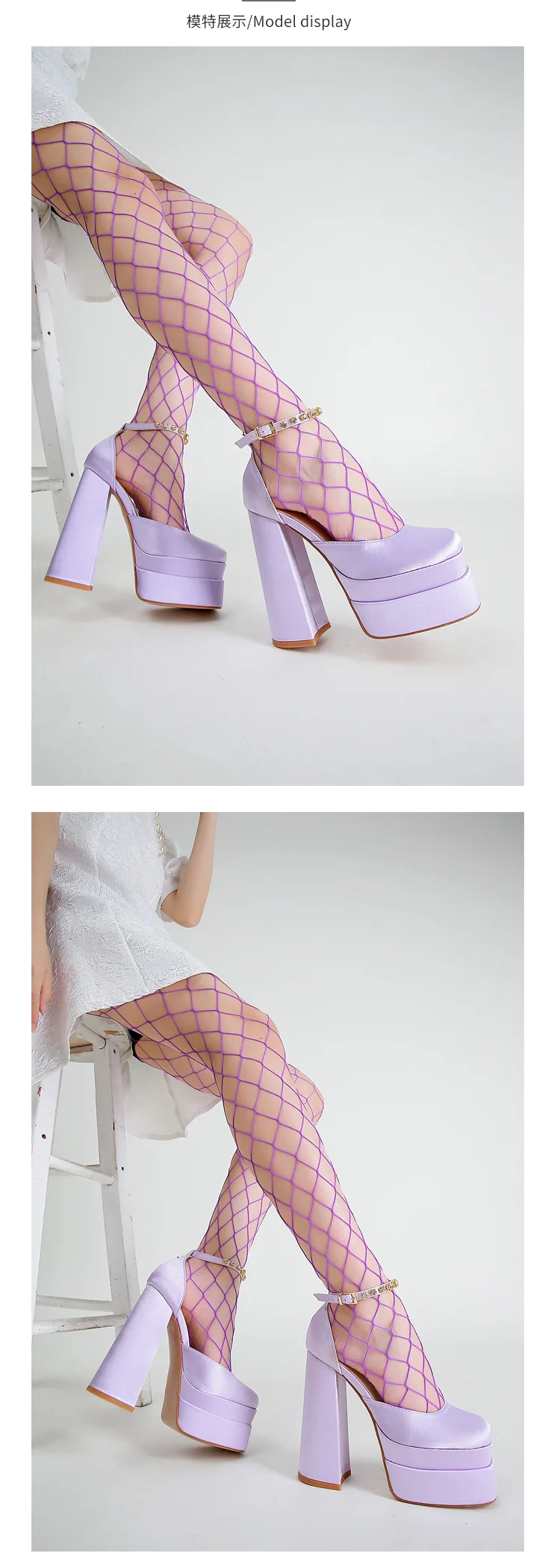 2024 Night Club CRYSTAL Women Pumps Shoes Fashion Platform Thick High Heel Ladies Sexy Stripper Party Sandals Footwear