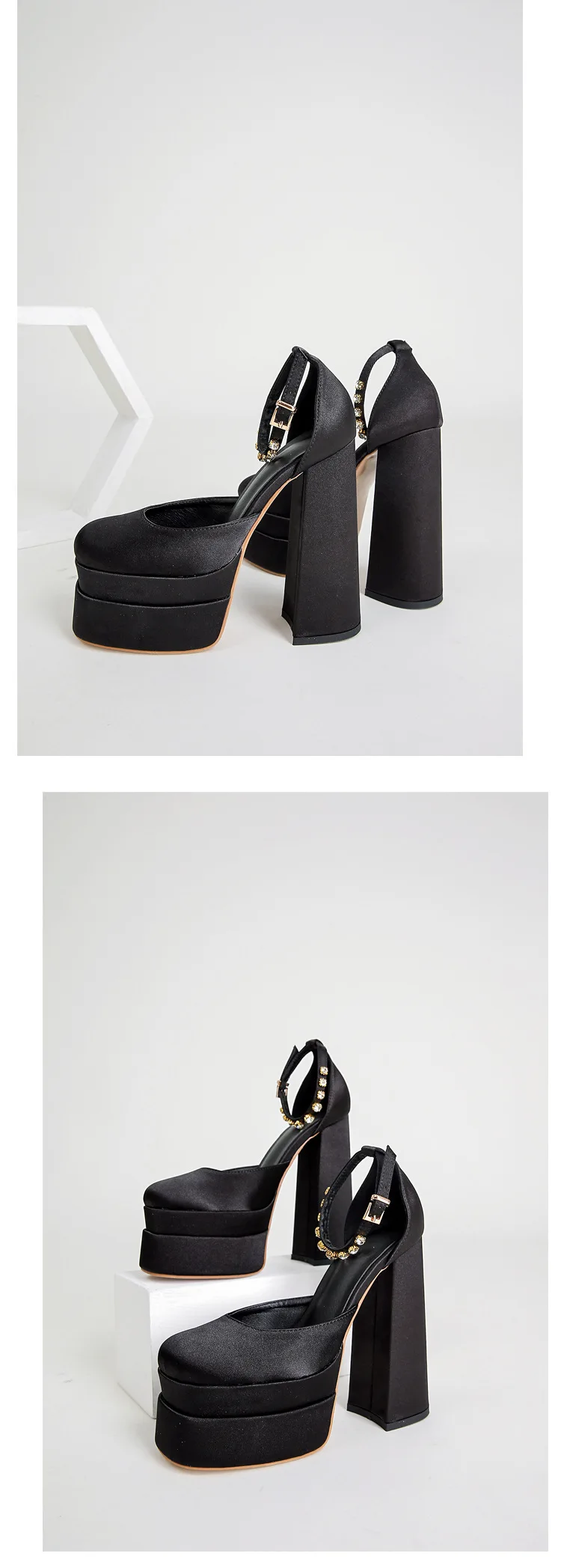 2024 Night Club CRYSTAL Women Pumps Shoes Fashion Platform Thick High Heel Ladies Sexy Stripper Party Sandals Footwear