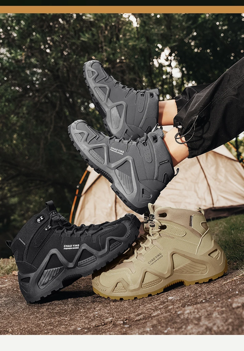 Men Tactical Boots Army Boots Mens Military Desert Waterproof Work Safety Shoes Climbing Hiking Shoes Ankle Men Outdoor Boots