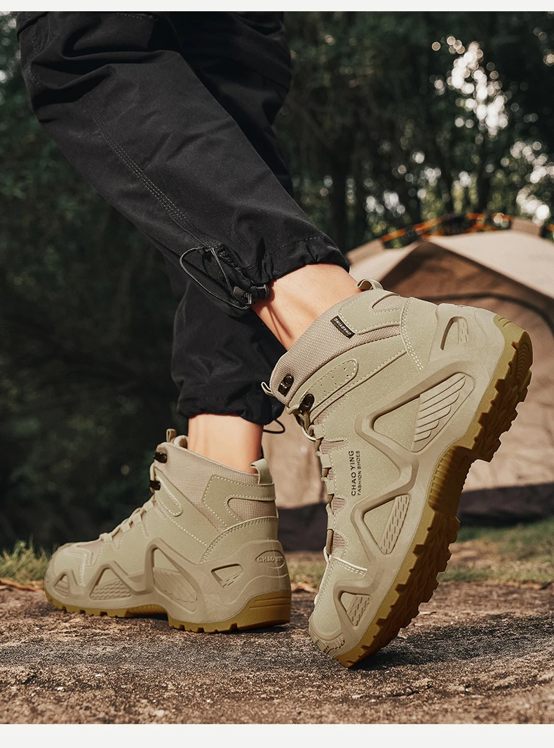 Men Tactical Boots Army Boots Mens Military Desert Waterproof Work Safety Shoes Climbing Hiking Shoes Ankle Men Outdoor Boots