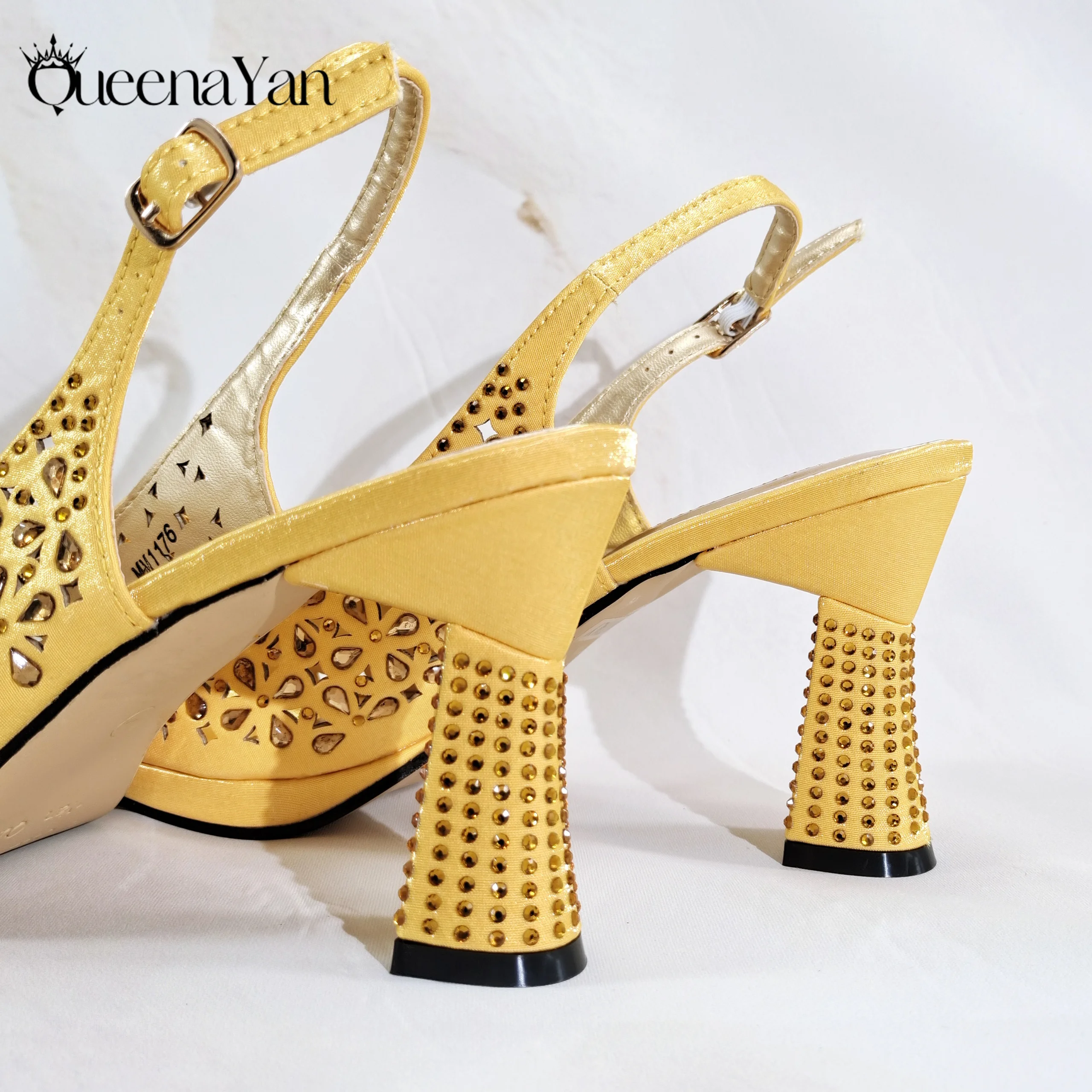Elegant Women's Peep-Toe Heels and Matching Olive Color Diamond Pumps Set Stylish Italian Shoes and Bags for Parties