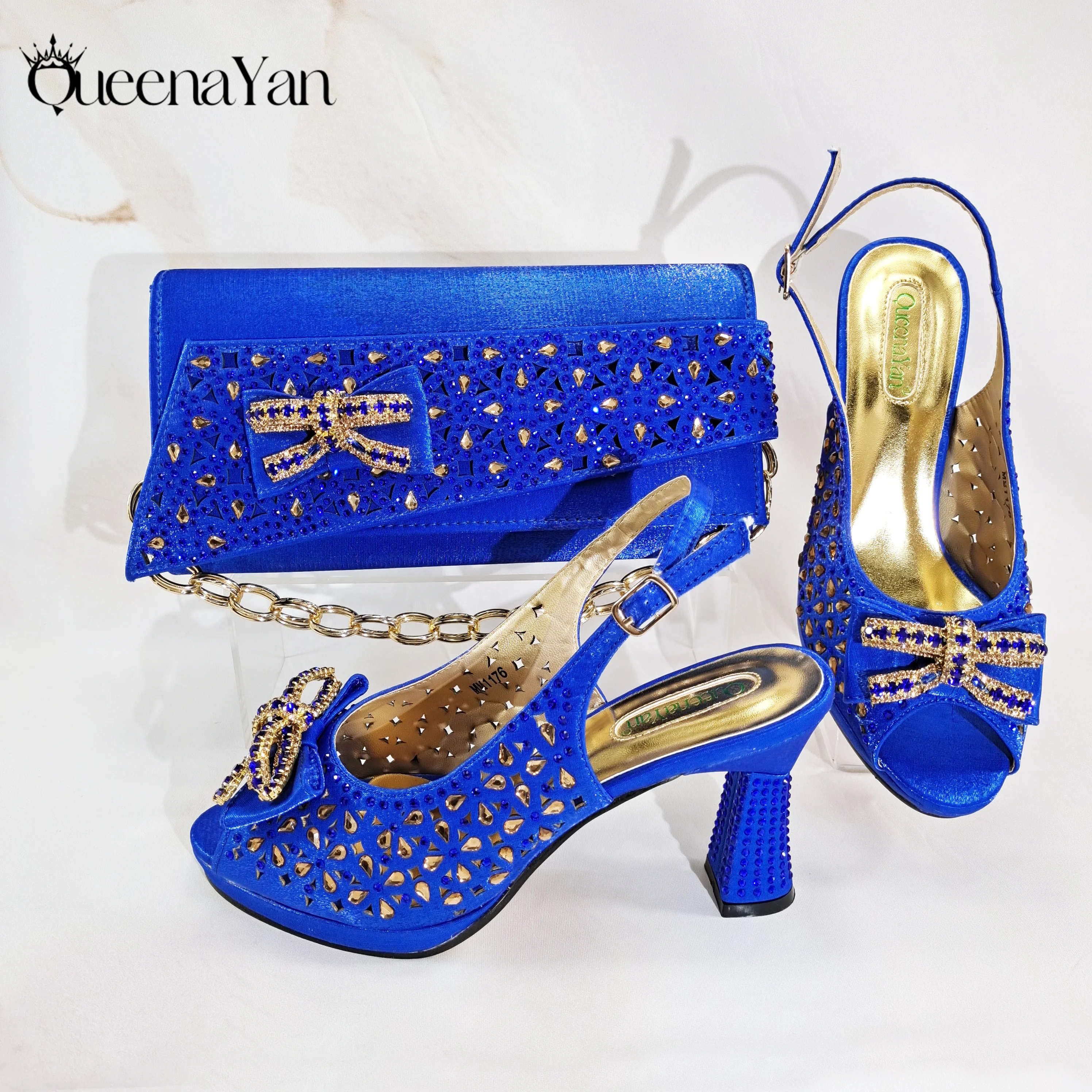 Elegant Women's Peep-Toe Heels and Matching Olive Color Diamond Pumps Set Stylish Italian Shoes and Bags for Parties