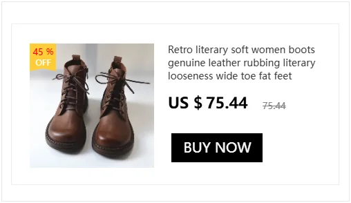 Wide Toe Shoes Handmade Genuine Leather Women's Boots Soft Bottom Side Zipper Casual Boots
