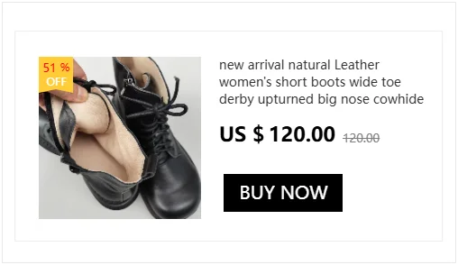 Wide Toe Shoes Handmade Genuine Leather Women's Boots Soft Bottom Side Zipper Casual Boots