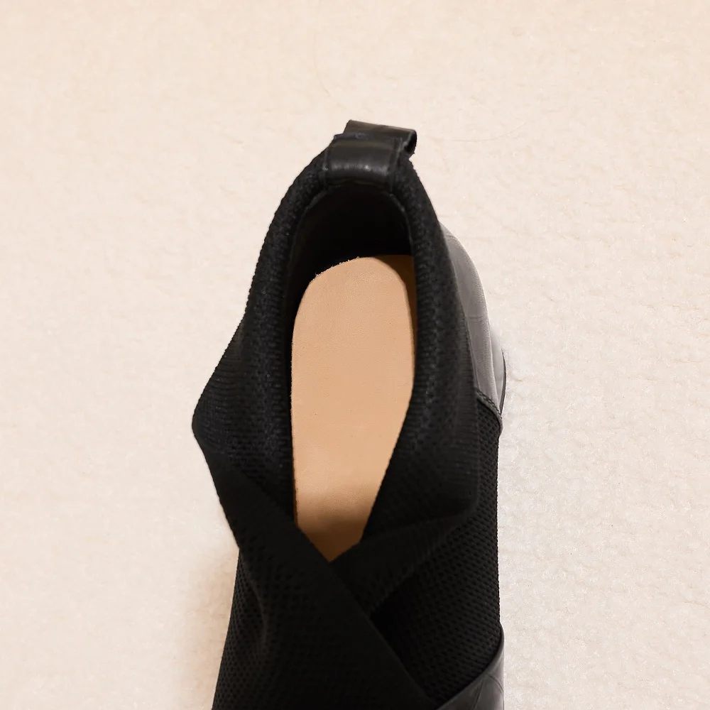 【JOCHEBED HU】Handmade Brand Genuine Leather Women Ankle Boots Mid Heels Square Toe Autumn Winter Dress Party Lady 34-43