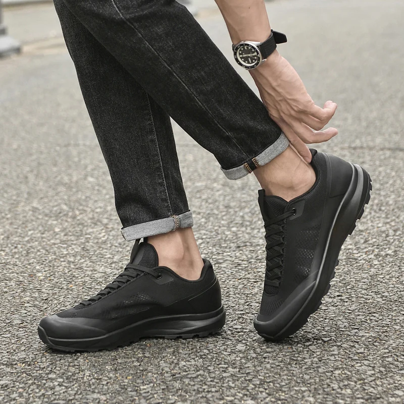 Italian Brand Men's Mesh Casual Shoes High-quality Handmade Soles Men's Outdoor Hiking Shoes Sports Oxford Shoes Thick Soles