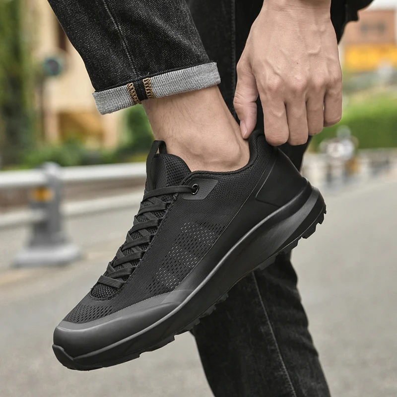 Italian Brand Men's Mesh Casual Shoes High-quality Handmade Soles Men's Outdoor Hiking Shoes Sports Oxford Shoes Thick Soles